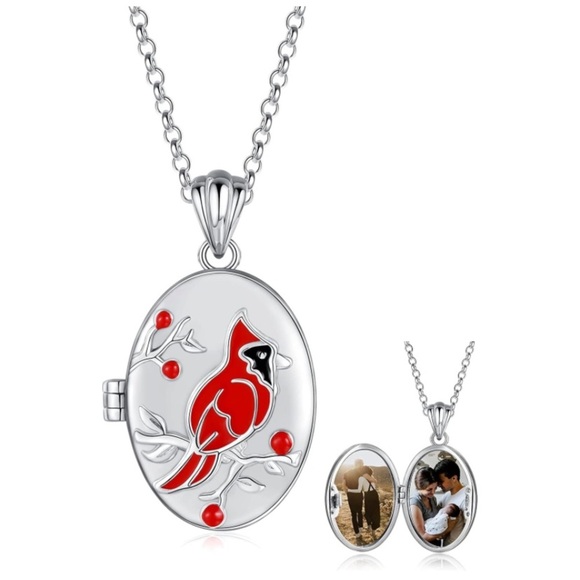 Angel Cardinal Locket Necklace - Picture 1 of 10